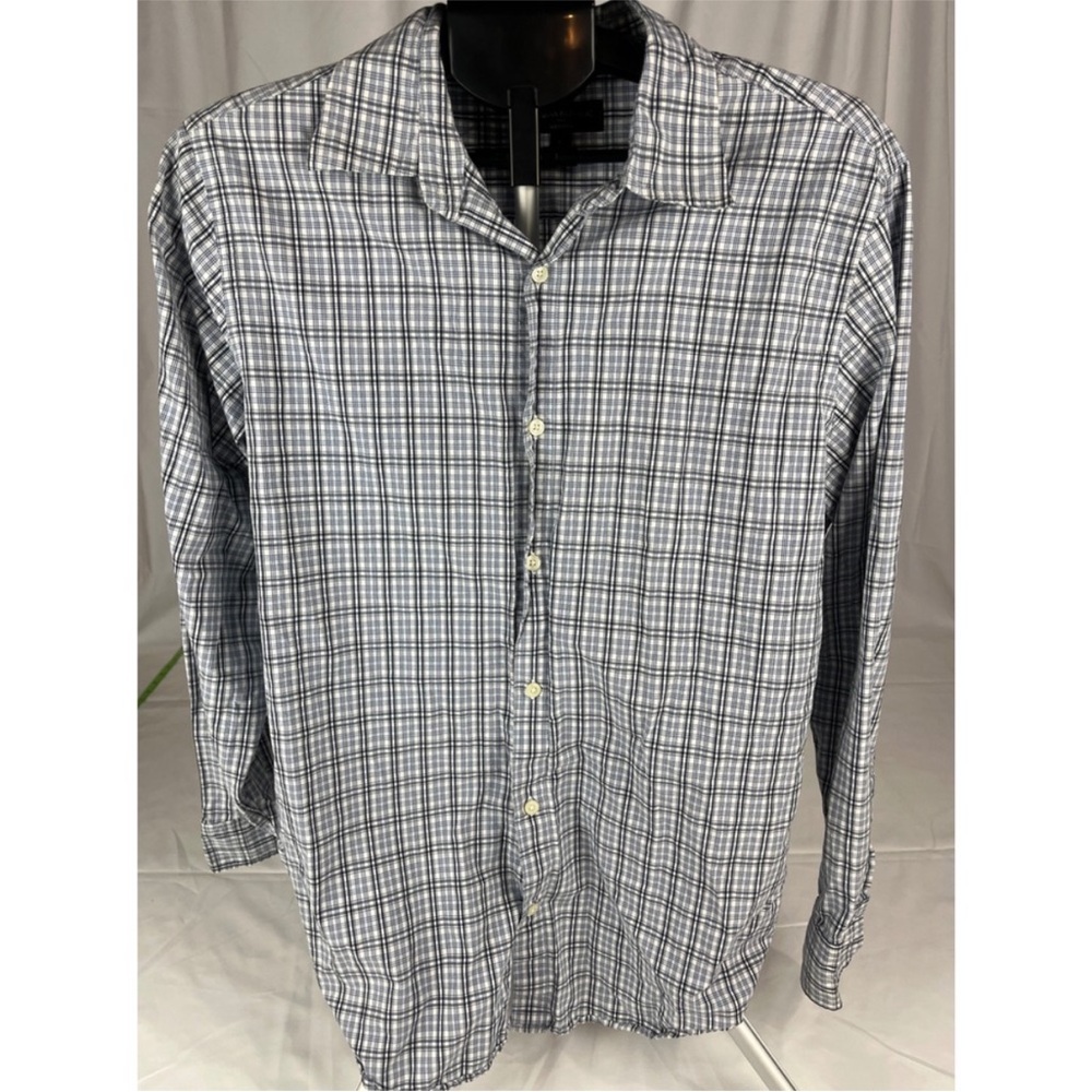 Banana Republic Navy and White Checkered Shirt